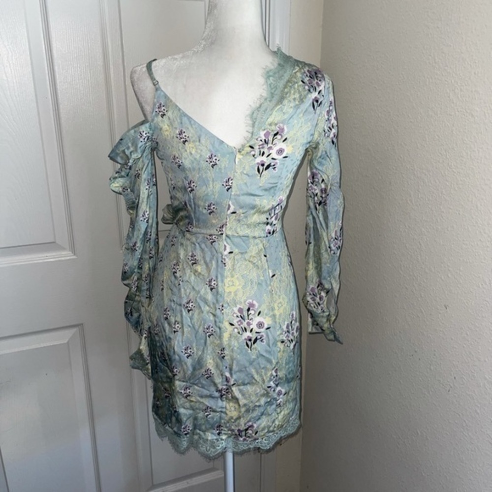 Self portrait floral asymmetric crepe dress - Picture 4 of 10